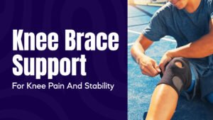 Patient wearing a hinged knee brace for knee pain relief and joint stability support during daily movement
